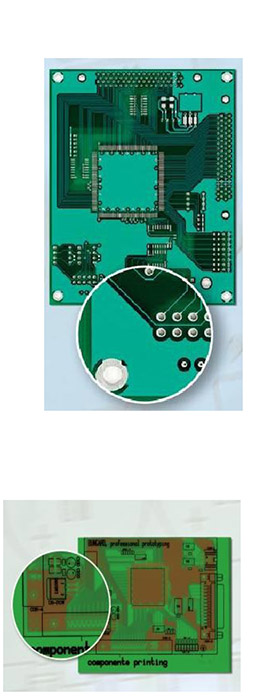 Fotobeschichtetes Basismaterial - Bungard Basisline 2 - Leiterplattenherstellung mit grüner Lötstoppmaske und blauem Bestückungsdruck - Leiterplattenfertigung, Inhouse Prototyping PCB Leiterplatten selber herstellen.