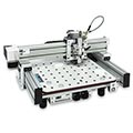 CNC Fräsbohrplotter CCD2 - Bungard Basisline 2 - Leiterplattenherstellung mit grüner Lötstoppmaske und blauem Bestückungsdruck - Leiterplattenfertigung, Inhouse Prototyping PCB Leiterplatten selber herstellen.